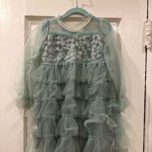Sparkly Mint/ Blue Girl Dress